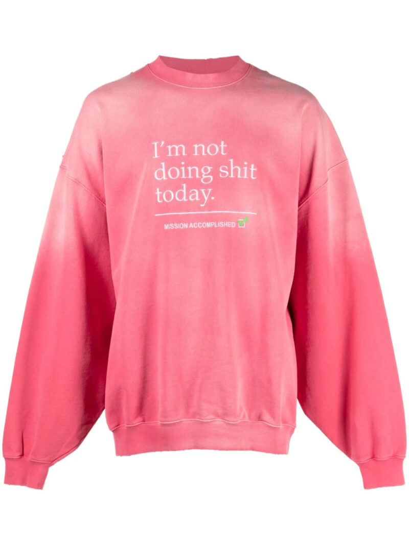 VETEMENTS  slogan-embroidery cotton sweatshirt