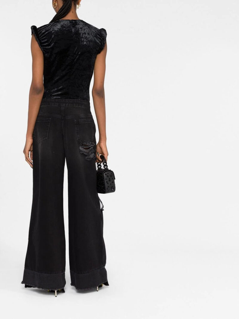 Versace  Medusa embellished velvet top