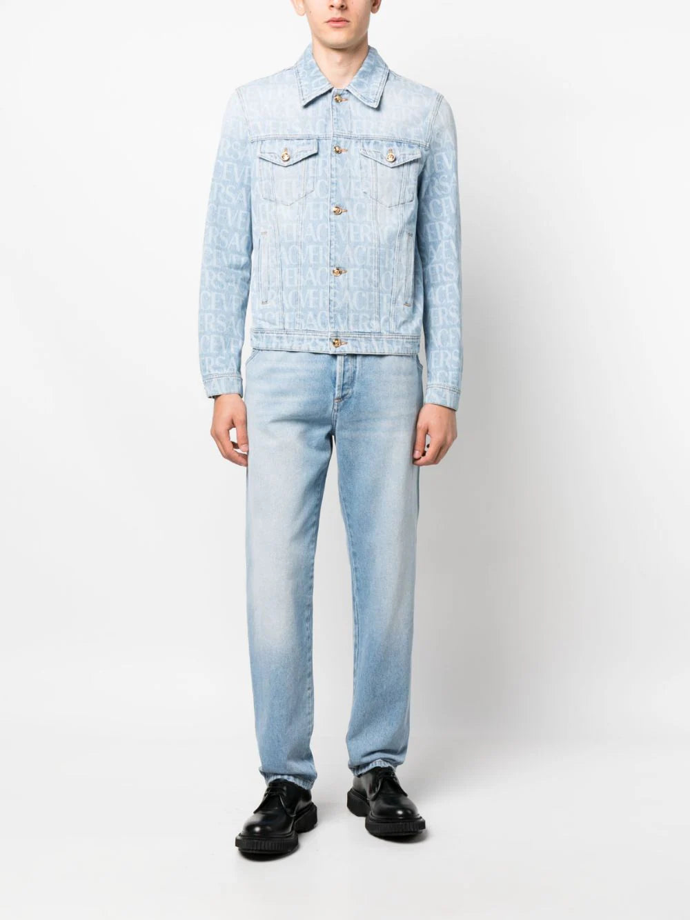 Versace Allover logo-print denim jacket - Image 2