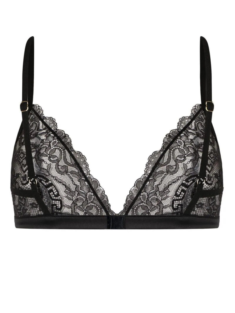 Versace  Medusa Head pin-detail lace bra