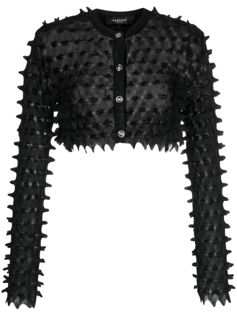 Versace  spike-textured cropped cardigan