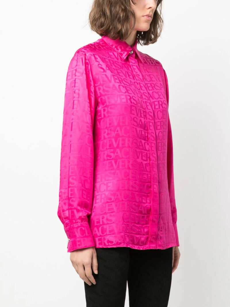 Versace  Allover-print satin shirt