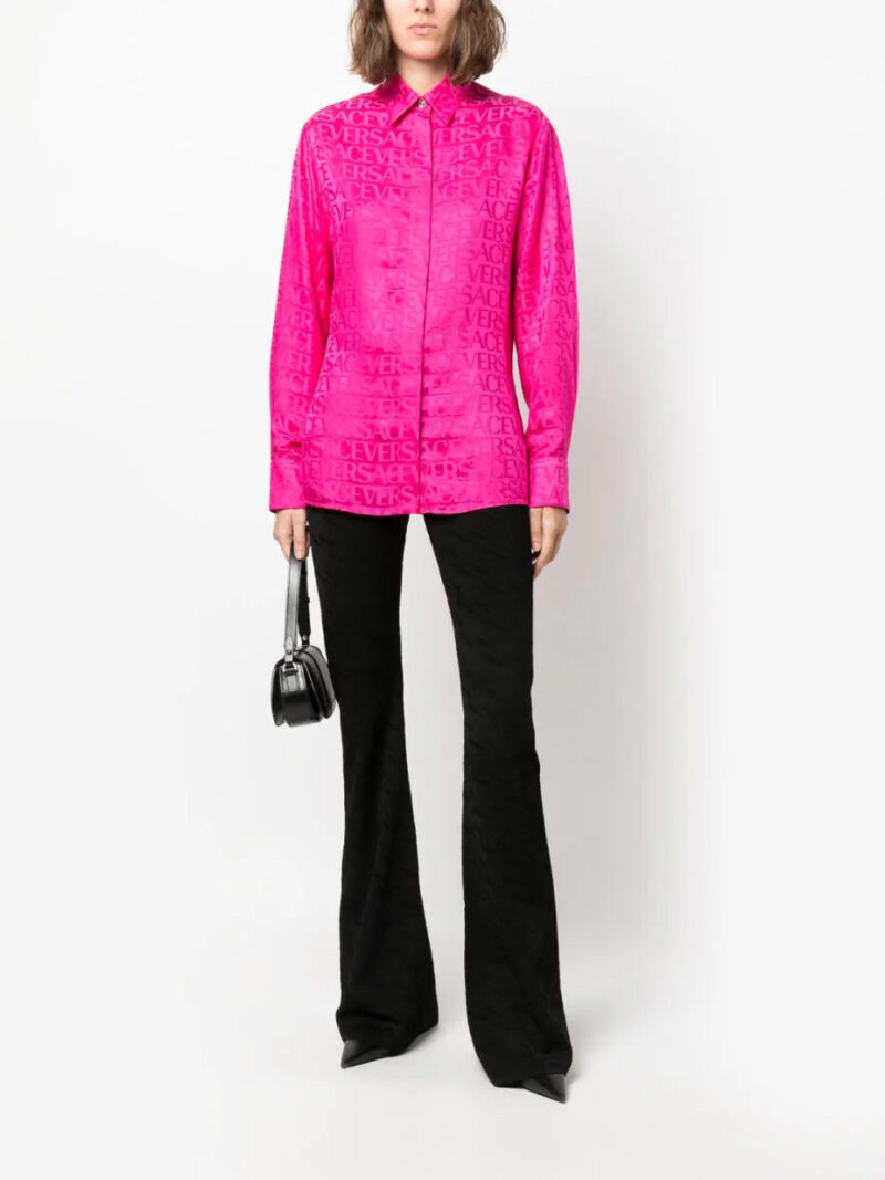 Versace  Allover-print satin shirt