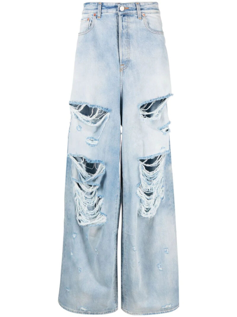 VETEMENTS  ripped-detail denim jeans