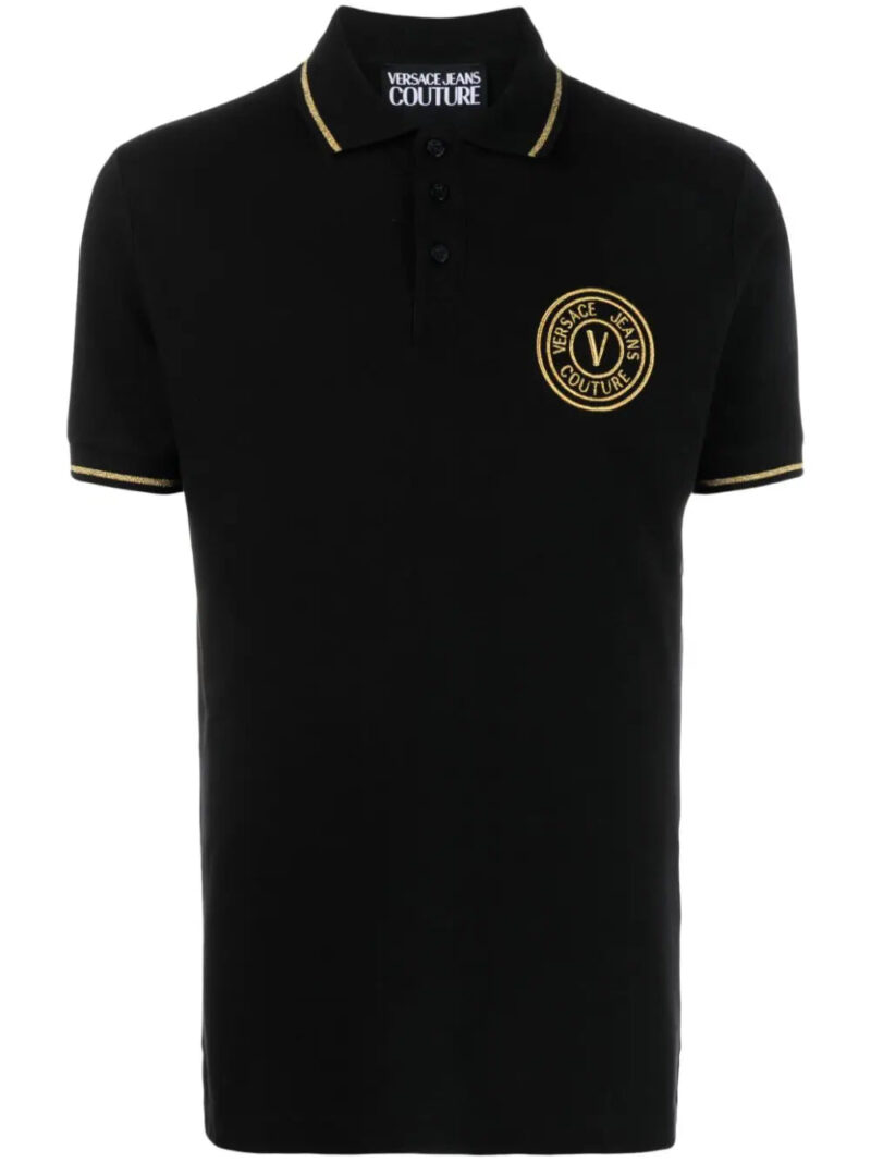Versace Jeans Couture  logo-embroidered cotton polo shirt