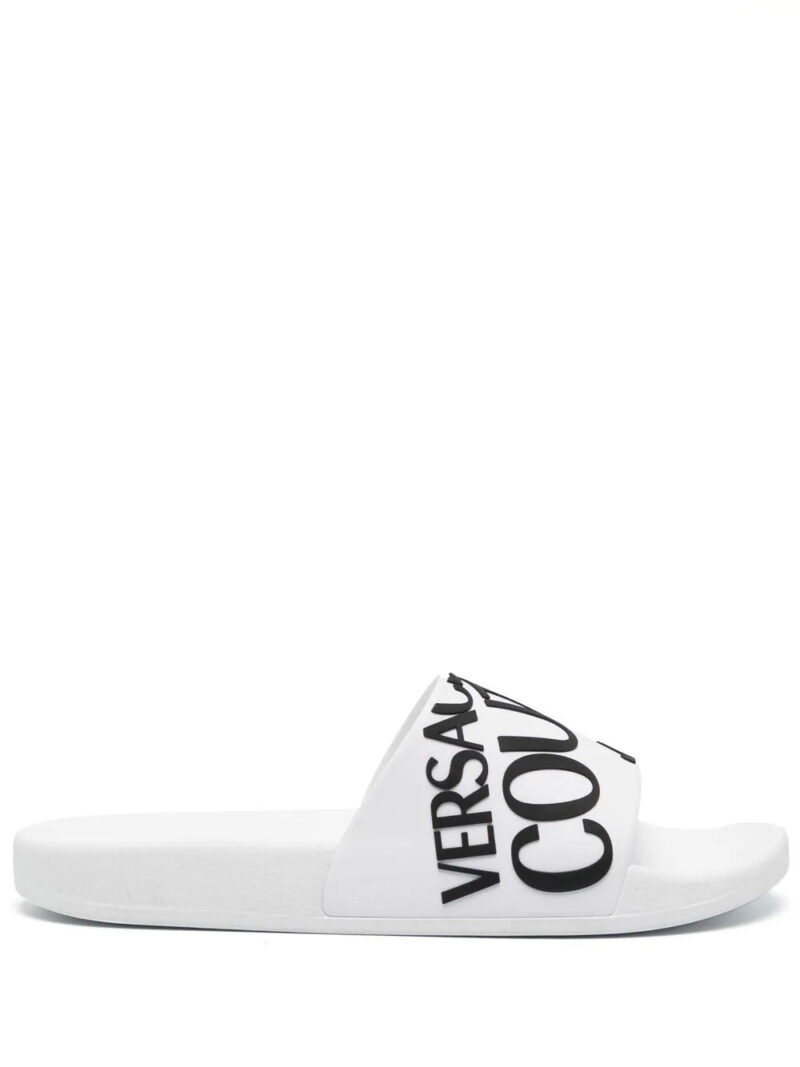 Versace Jeans Couture  logo-print slip-on slides