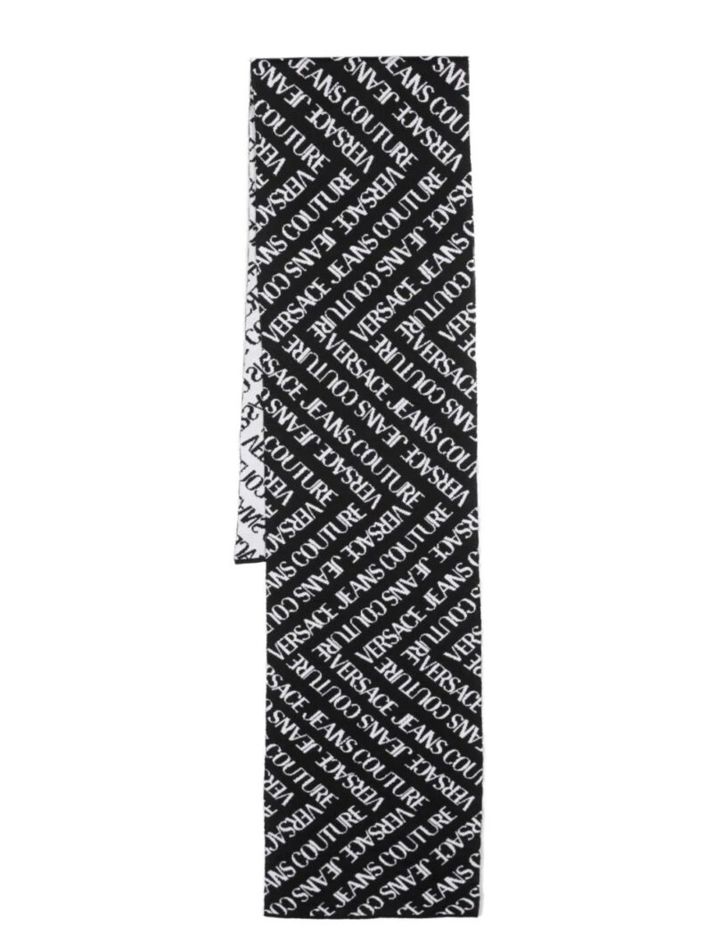 Versace Jeans Couture  logo intarsia-knit wool-blend scarf
