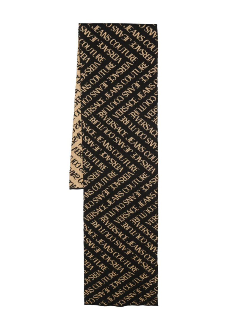 Versace Jeans Couture  logo intarsia-knit wool-blend scarf