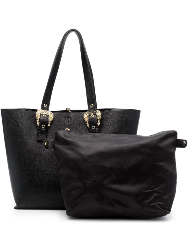 Versace Jeans Couture  logo-buckle faux-leather tote bag