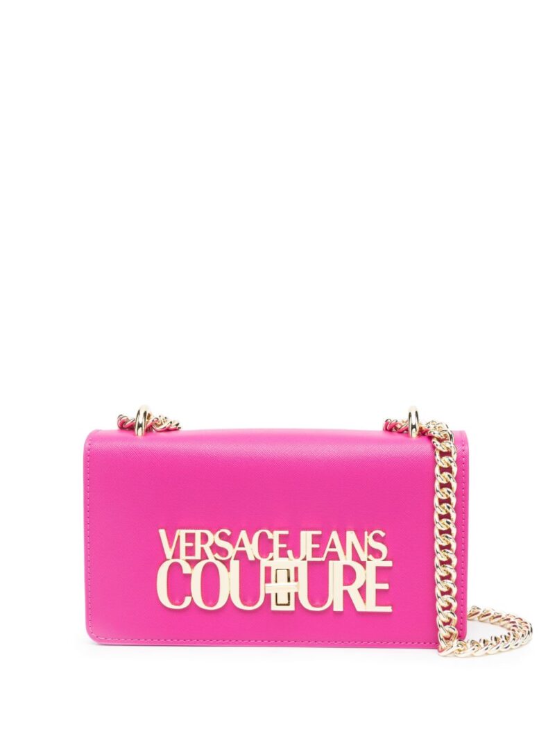 Versace Jeans Couture  logo-lettering chain-link shoulder bag