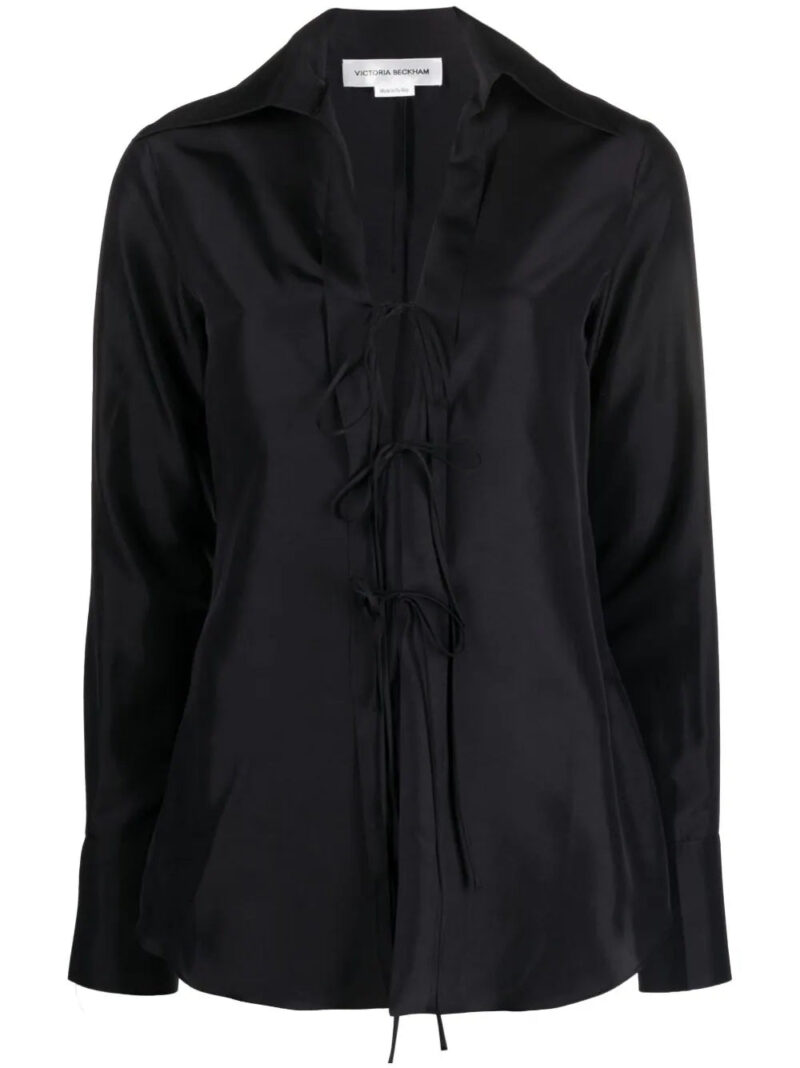 Victoria Beckham  front-tie silk blouse
