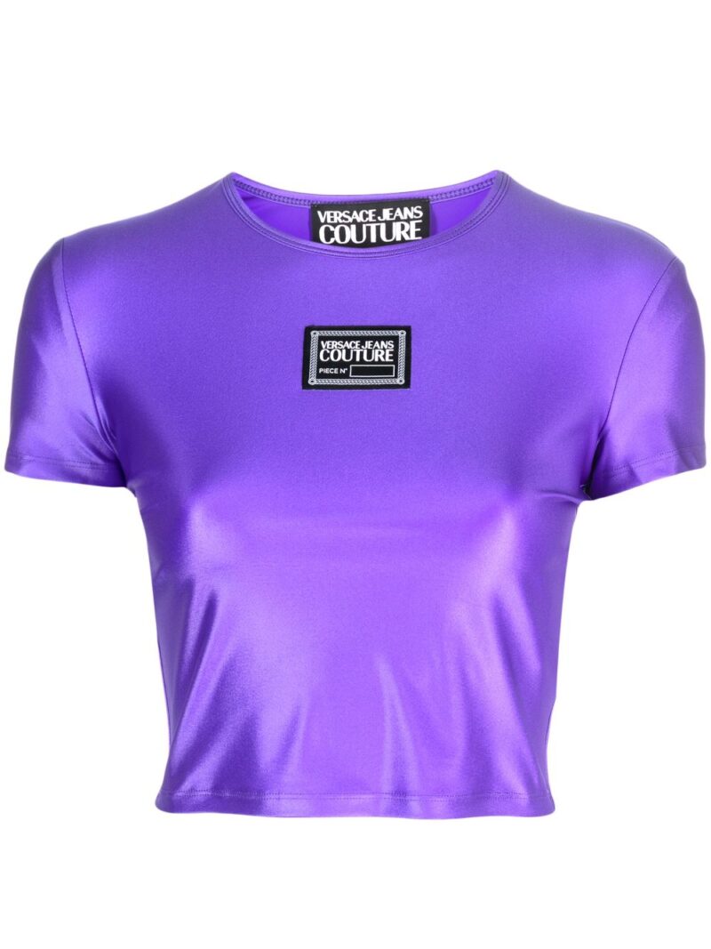 Versace Jeans Couture  logo-patch cropped T-shirt