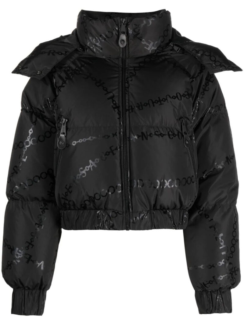 Versace Jeans Couture  logo-print cropped puffer jacket