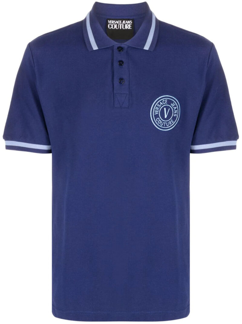 Versace Jeans Couture  logo-embroidered cotton polo shirt