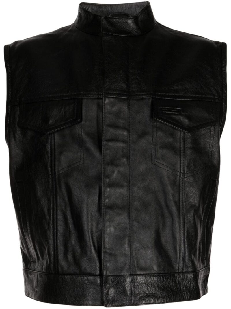 Versace sleeveless leather jacket