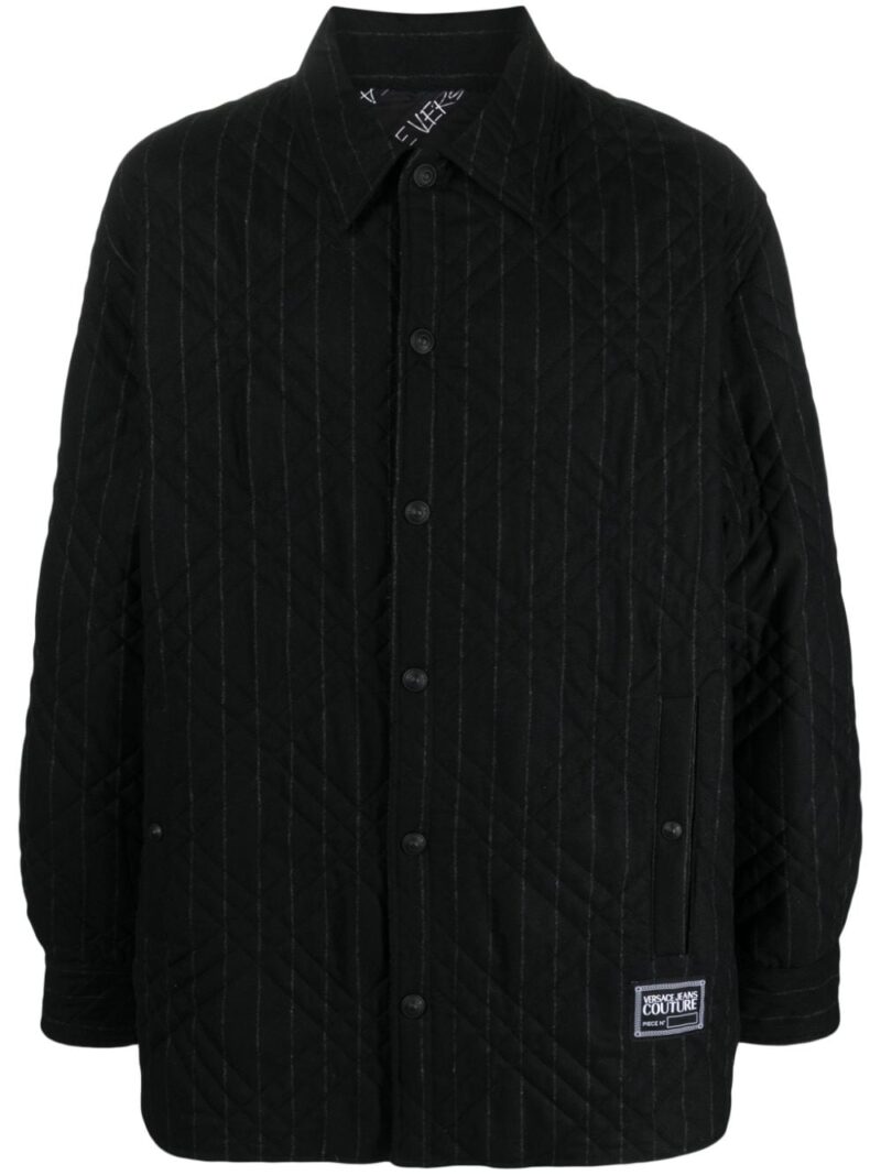 Versace Jeans Couture pinstripe quilted jacket