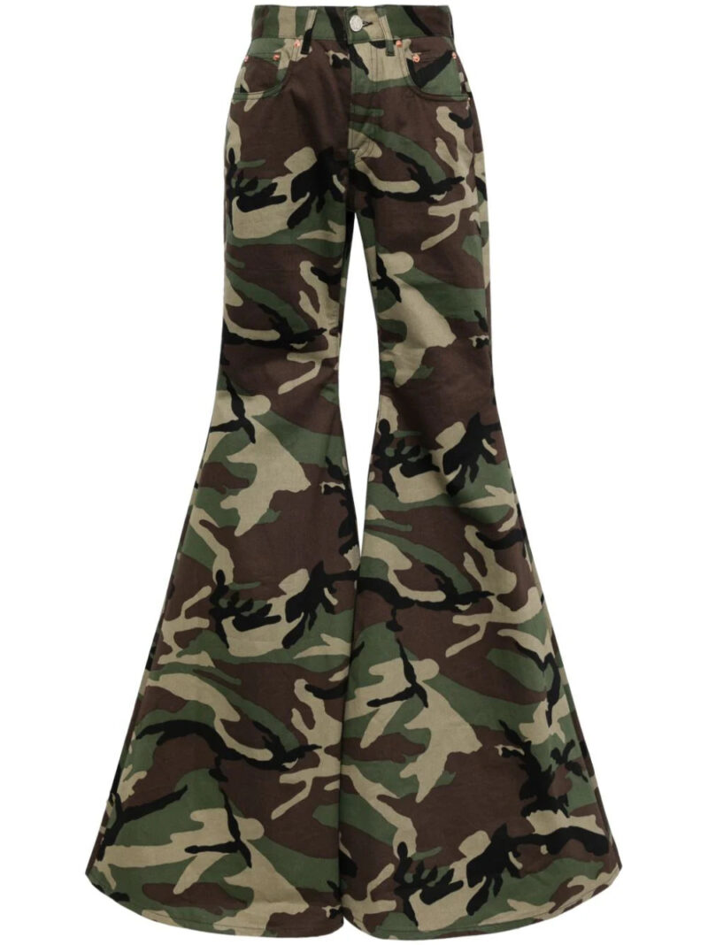 VETEMENTS  camouflage-print flared trousers