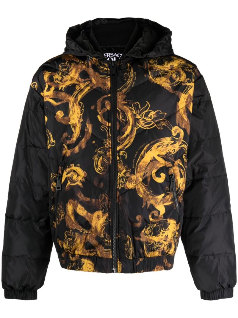 Versace Jeans Couture  Watercolour Couture printed puffer jacket