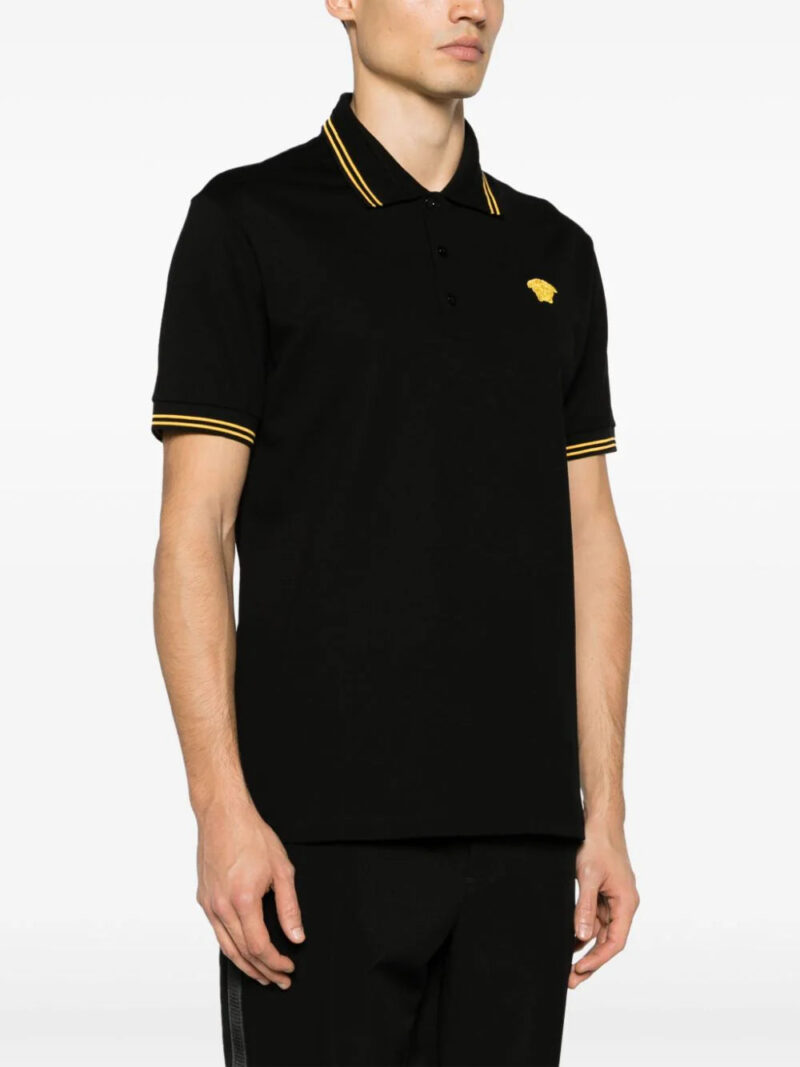 Versace  Medusa Head-embroidered cotton polo shirt