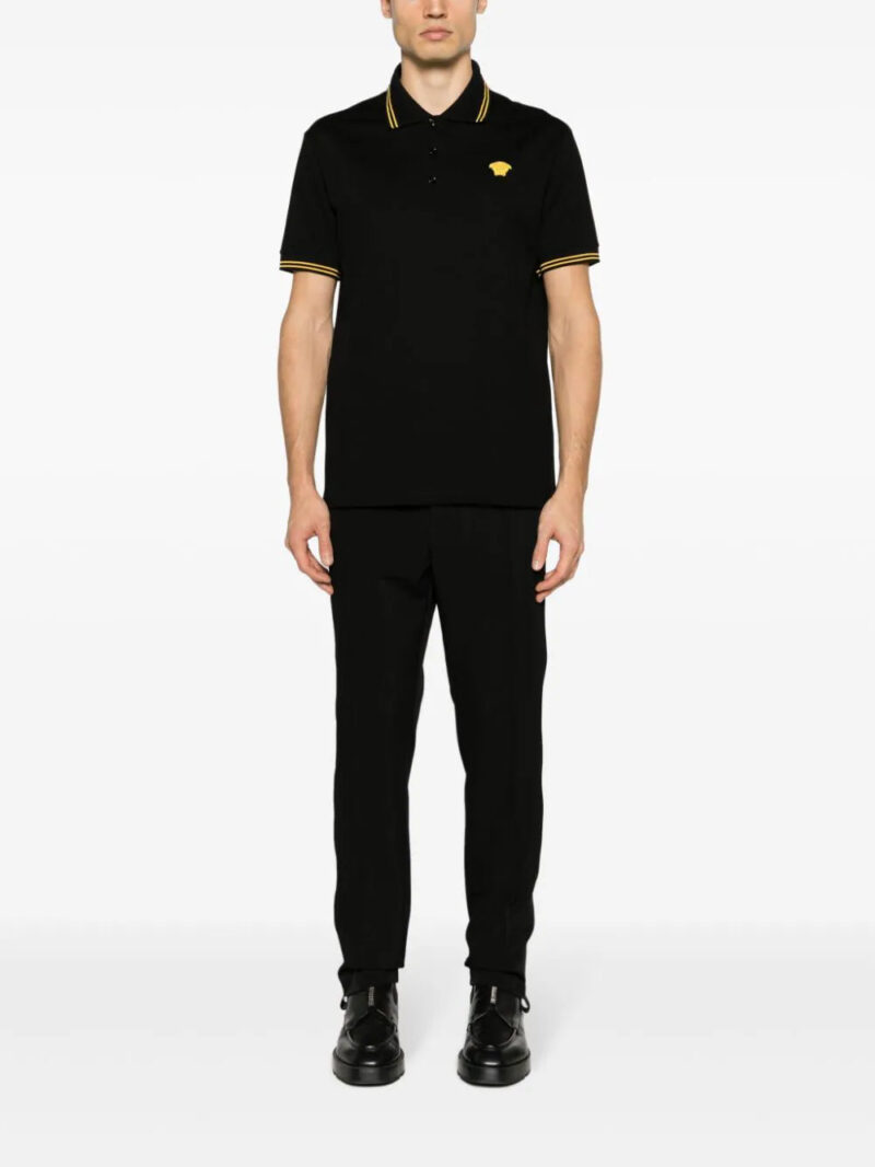 Versace  Medusa Head-embroidered cotton polo shirt