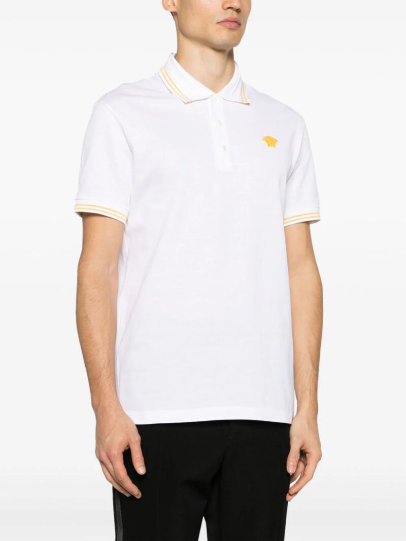 Versace Medusa Head-embroidered cotton polo shirt