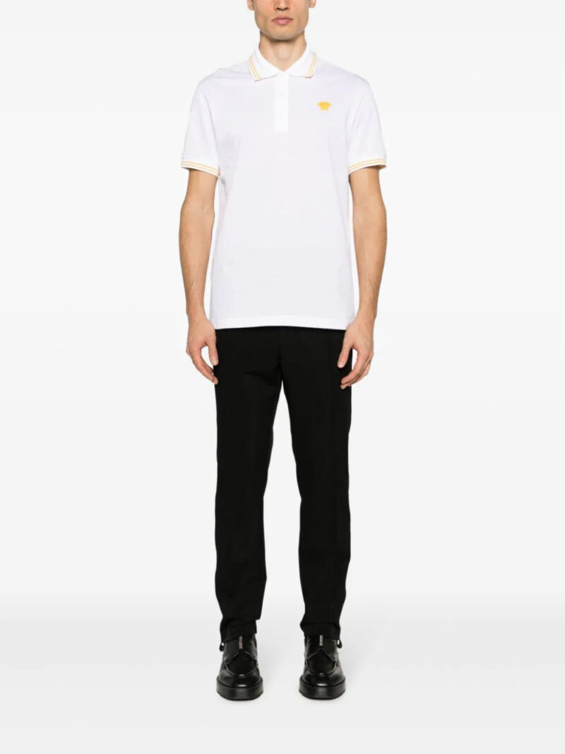 Versace Medusa Head-embroidered cotton polo shirt