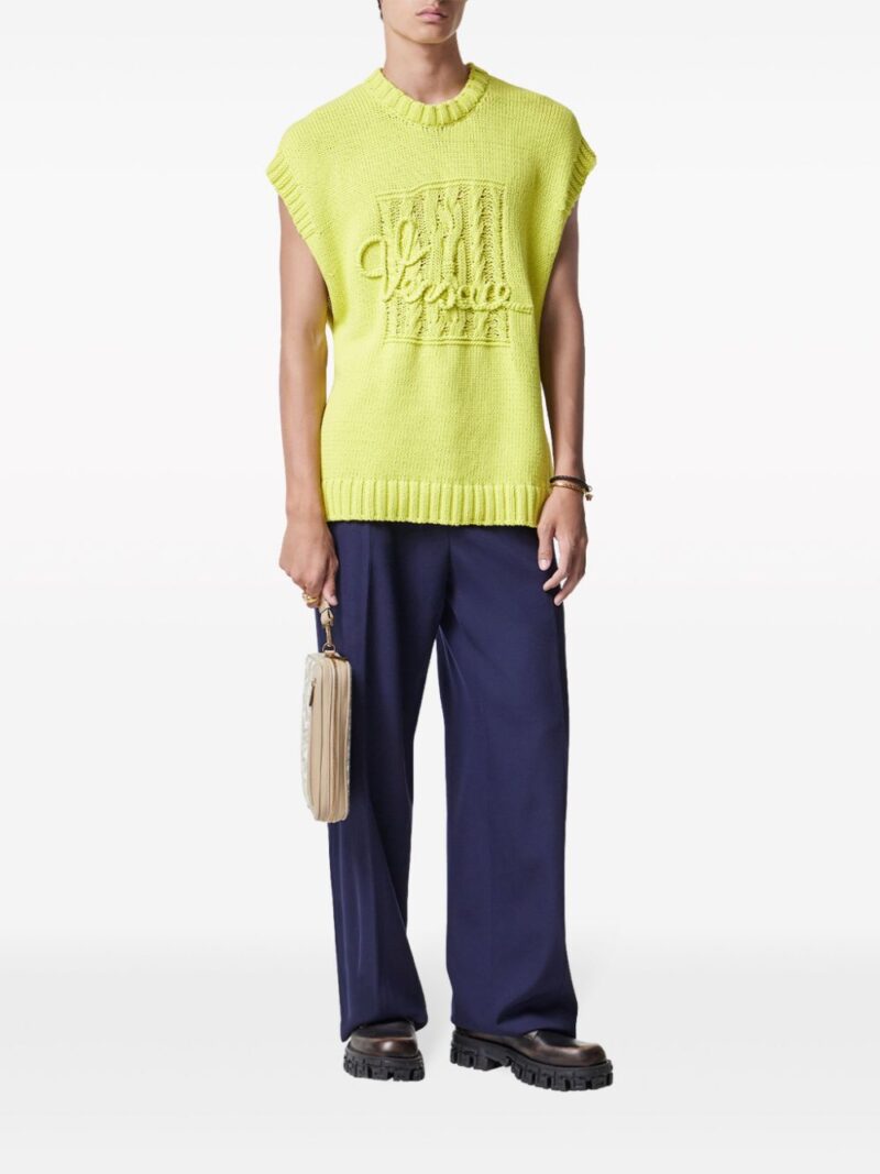 Versace intarsia-knit logo vest