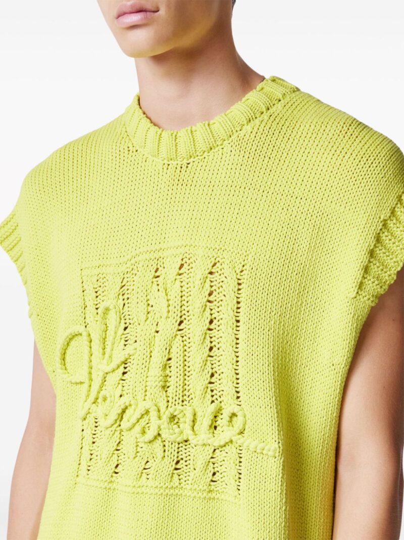 Versace intarsia-knit logo vest