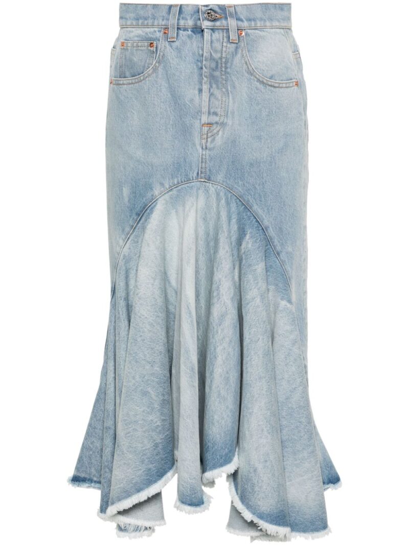 VETEMENTS  godet denim midi skirt