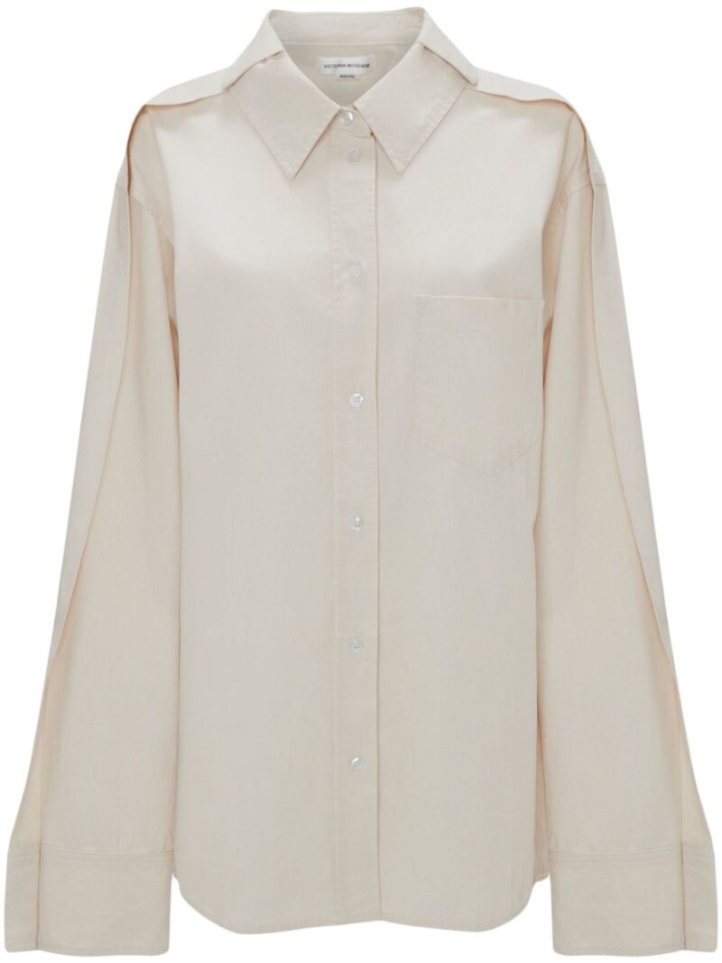 Victoria Beckham  pleat-detail denim shirt