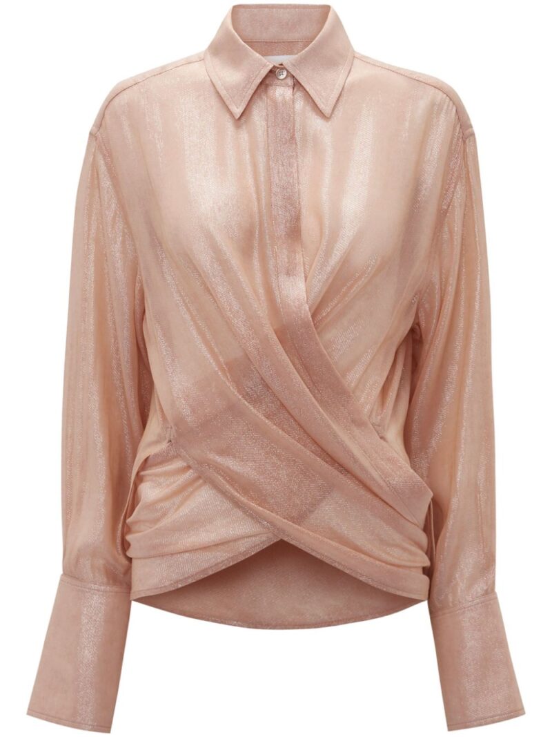Victoria Beckham  wrap-front lurex blouse