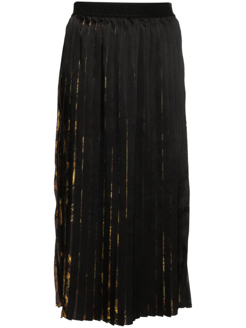 Versace Jeans Couture  Watercolour Couture pleated midi skirt