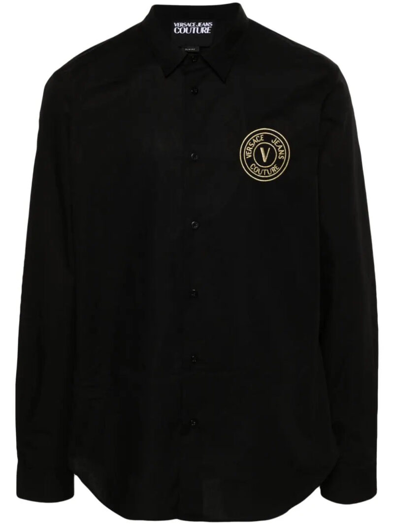 Versace Jeans Couture  logo-embroidered cotton shirt