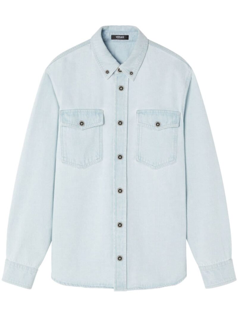 Versace Medusa-buttoned denim shirt