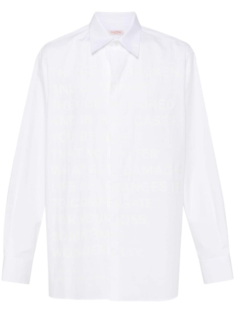 Valentino Garavani slogan-print cotton shirt
