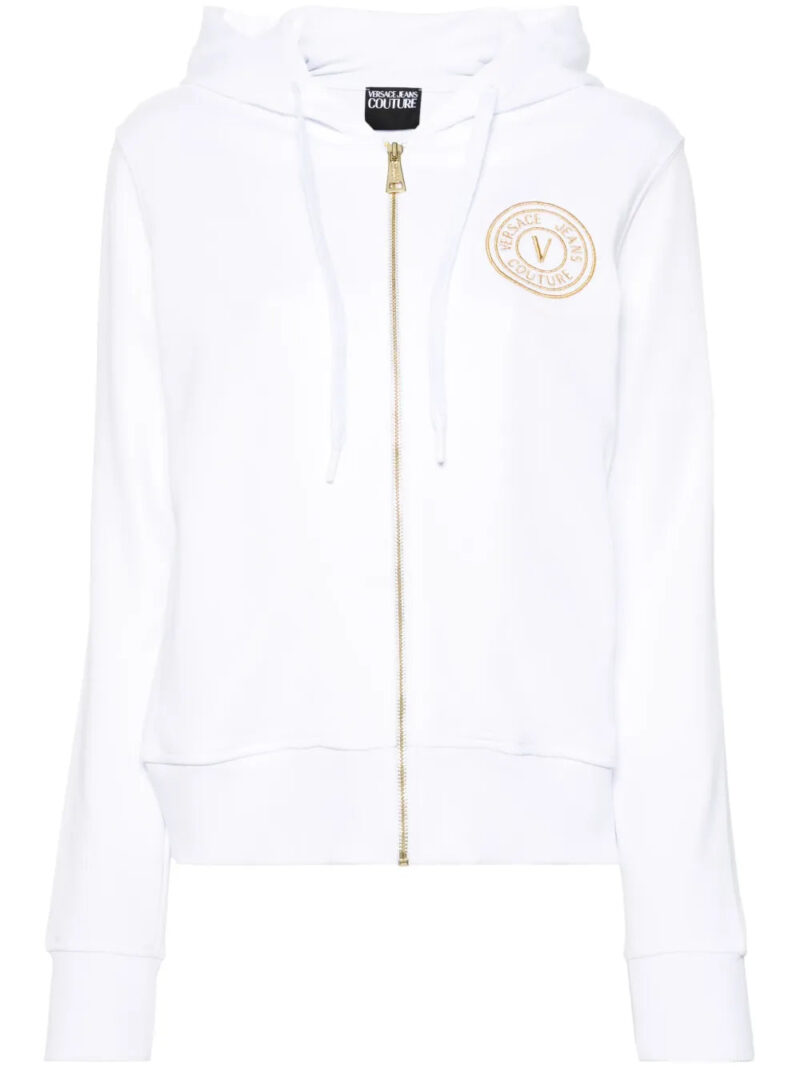 Versace Jeans Couture  logo-embroidered zip-up hoodie