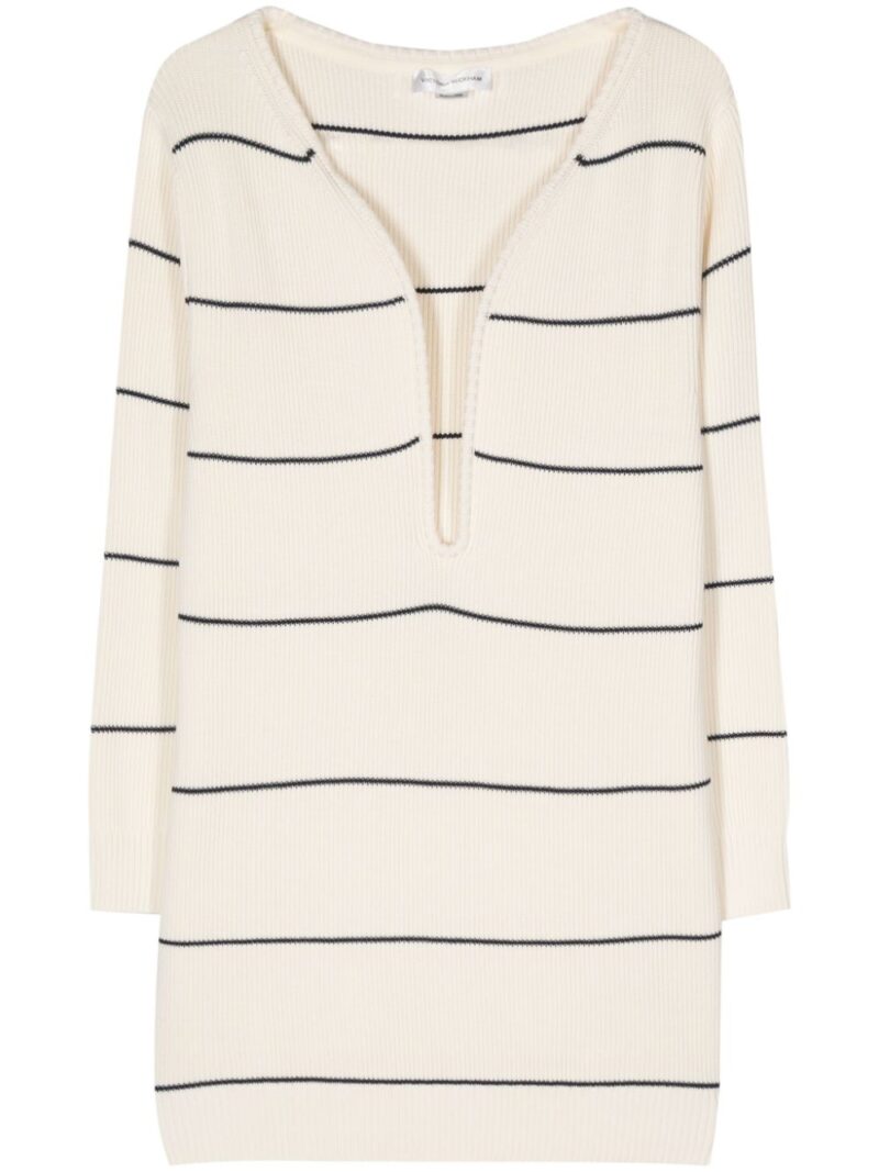 Victoria Beckham  stripped knitted mini dress