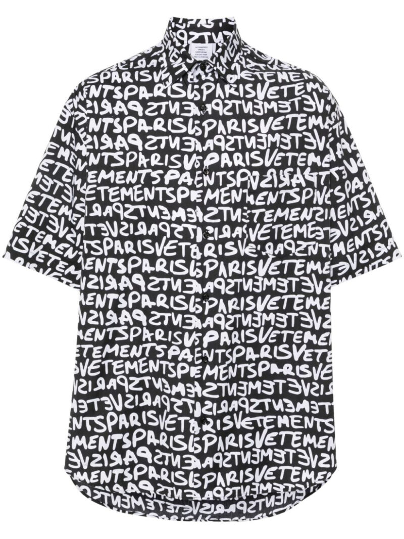 VETEMENTS logo-print cotton shirt