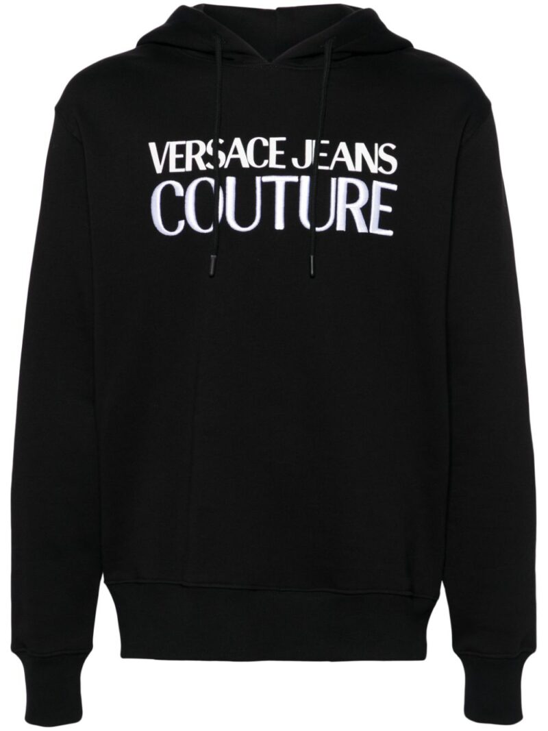 Versace Jeans Couture  logo-embroidered cotton hoodie