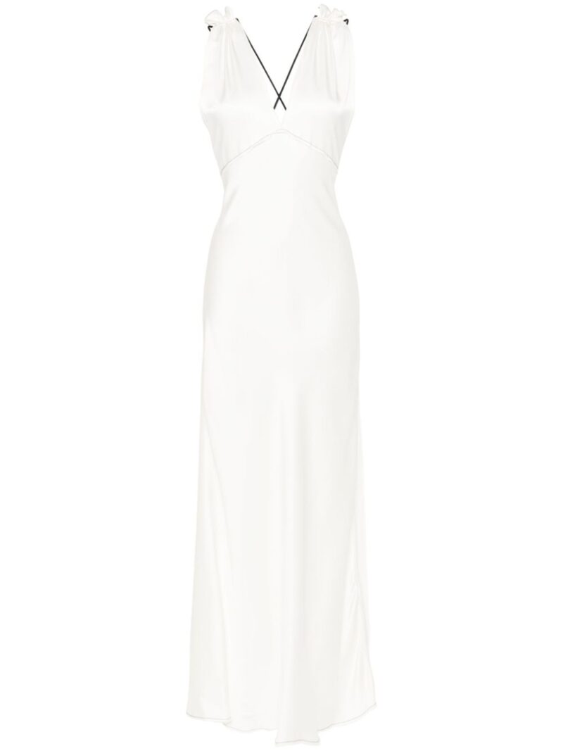 Victoria Beckham  V-neck satin maxi dress
