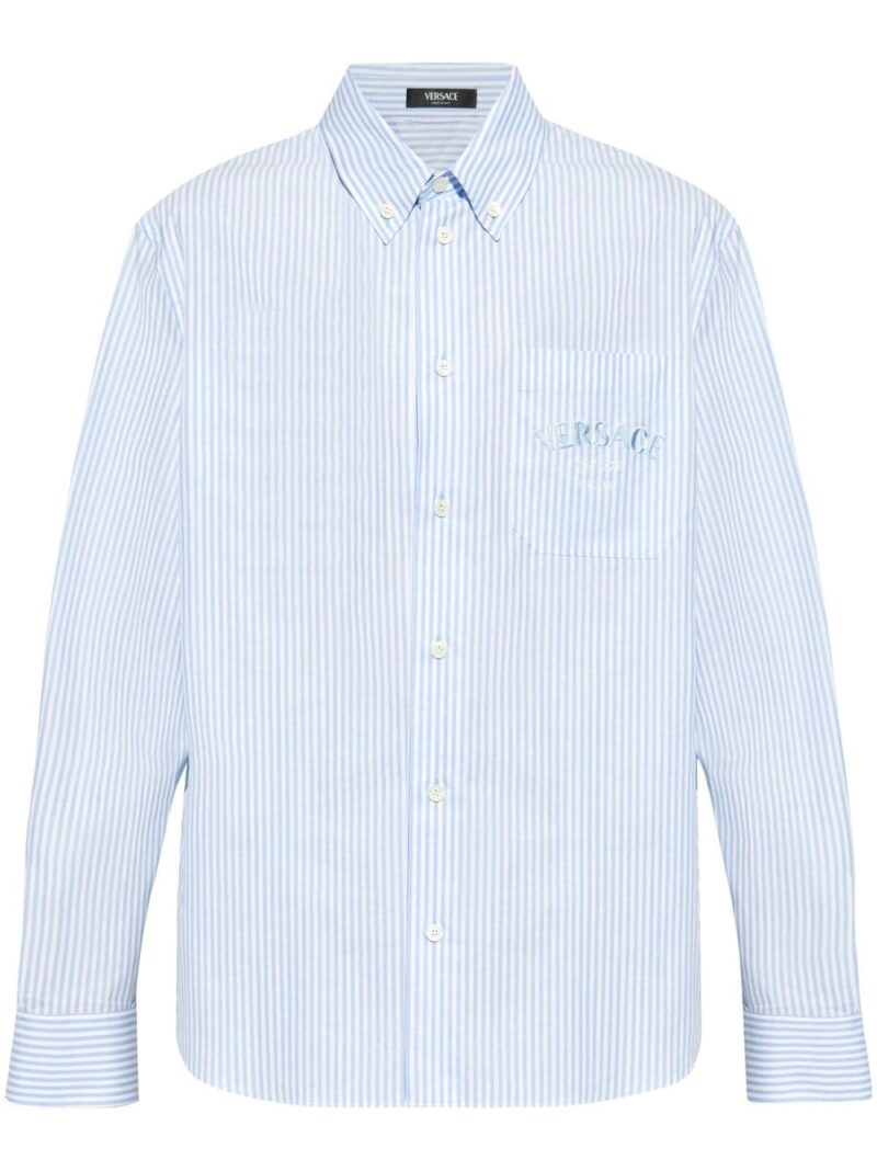 Versace Seashell Baroque striped cotton shirt