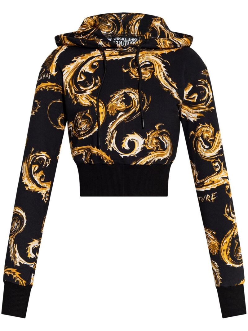 Versace Jeans Couture  Watercolour Couture cropped hoodie