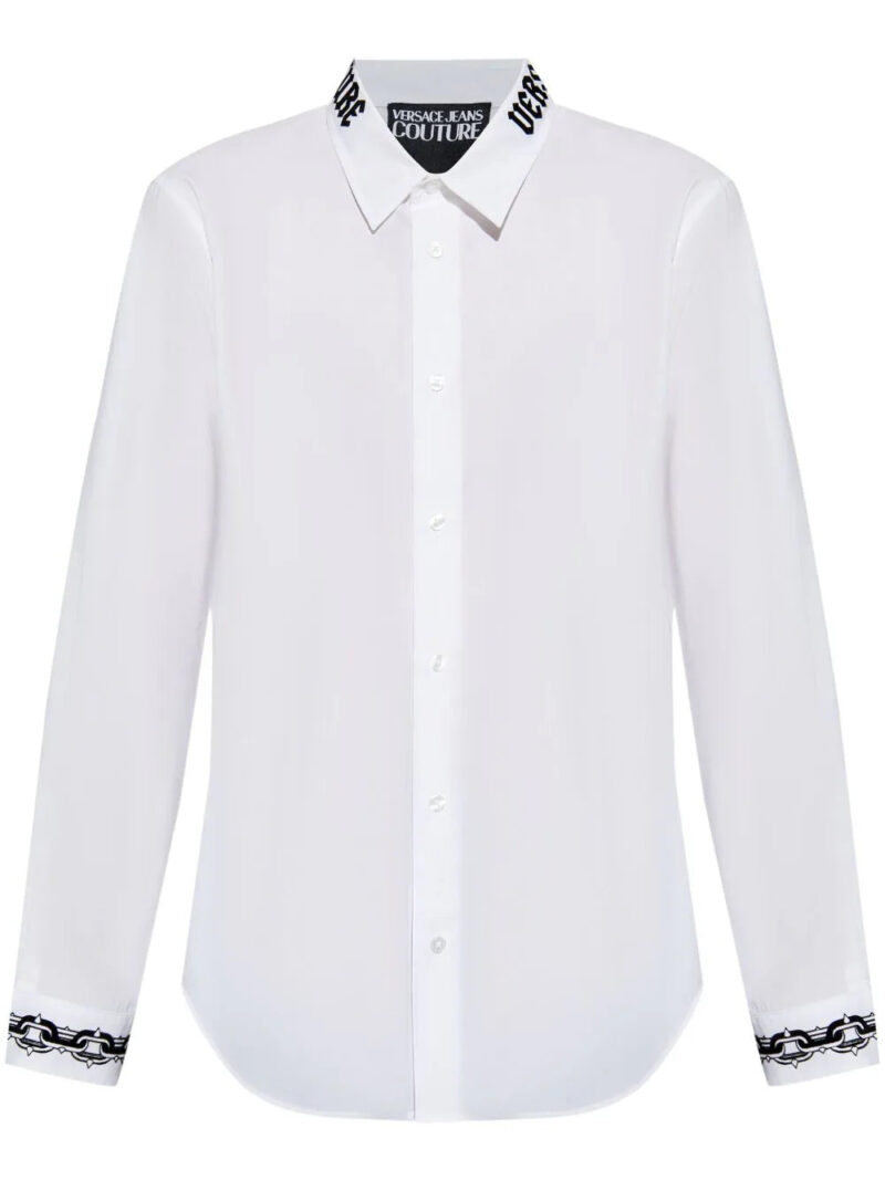 Versace Jeans Couture  logo-appliqué cotton shirt