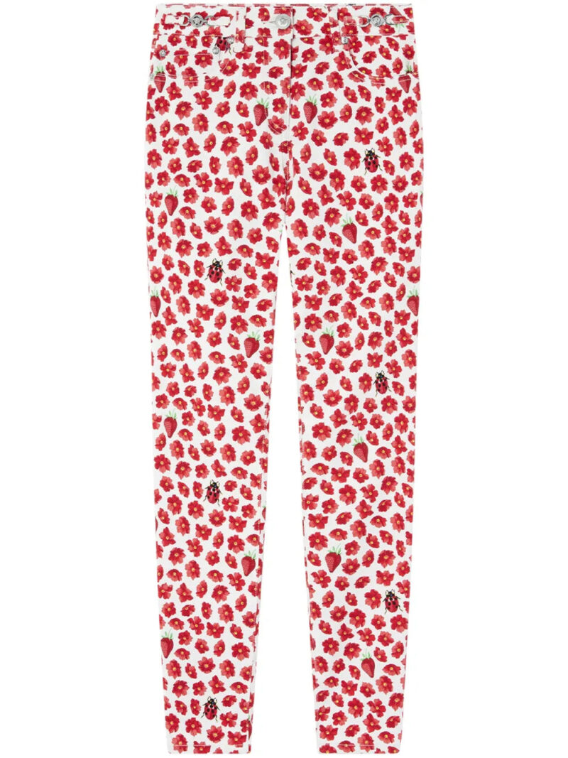 Versace  Strawberry Garden Medusa '95 skinny jeans