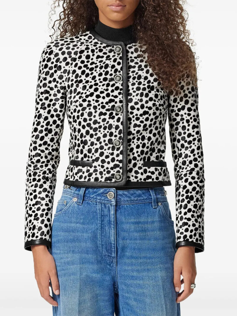 Versace  animal-print fitted jacket