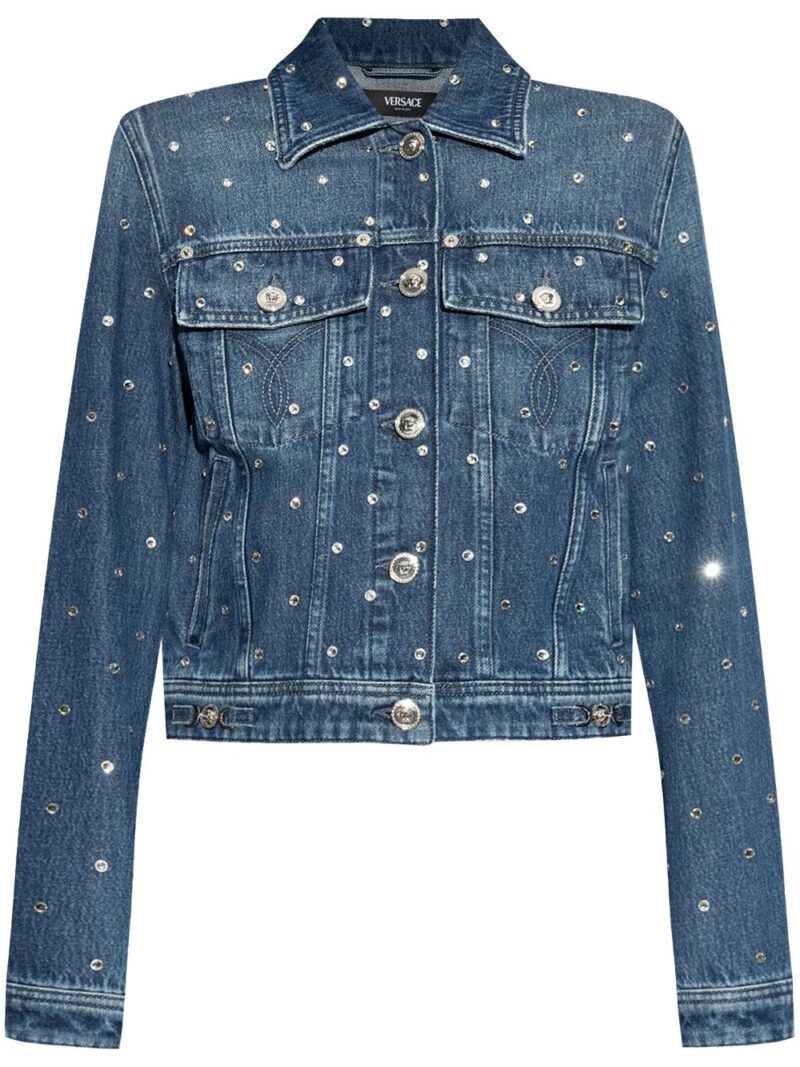 Versace  shimmering-appliques denim jacket
