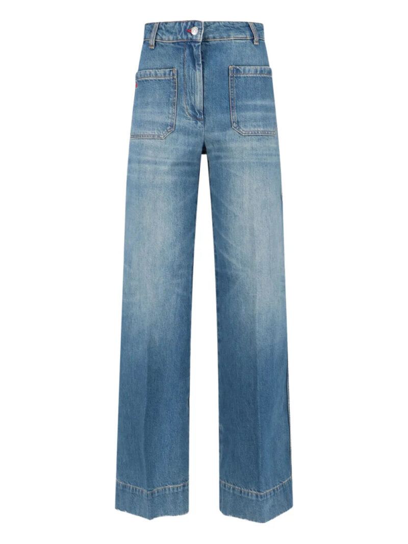 Victoria Beckham  topstitching-detail patch-pocket jeans