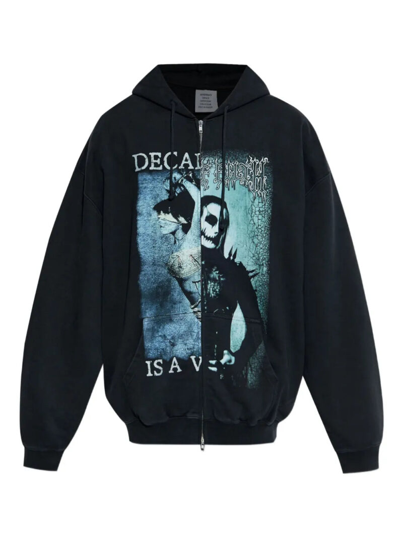 VETEMENTS  graphic-print zip-up hoodie