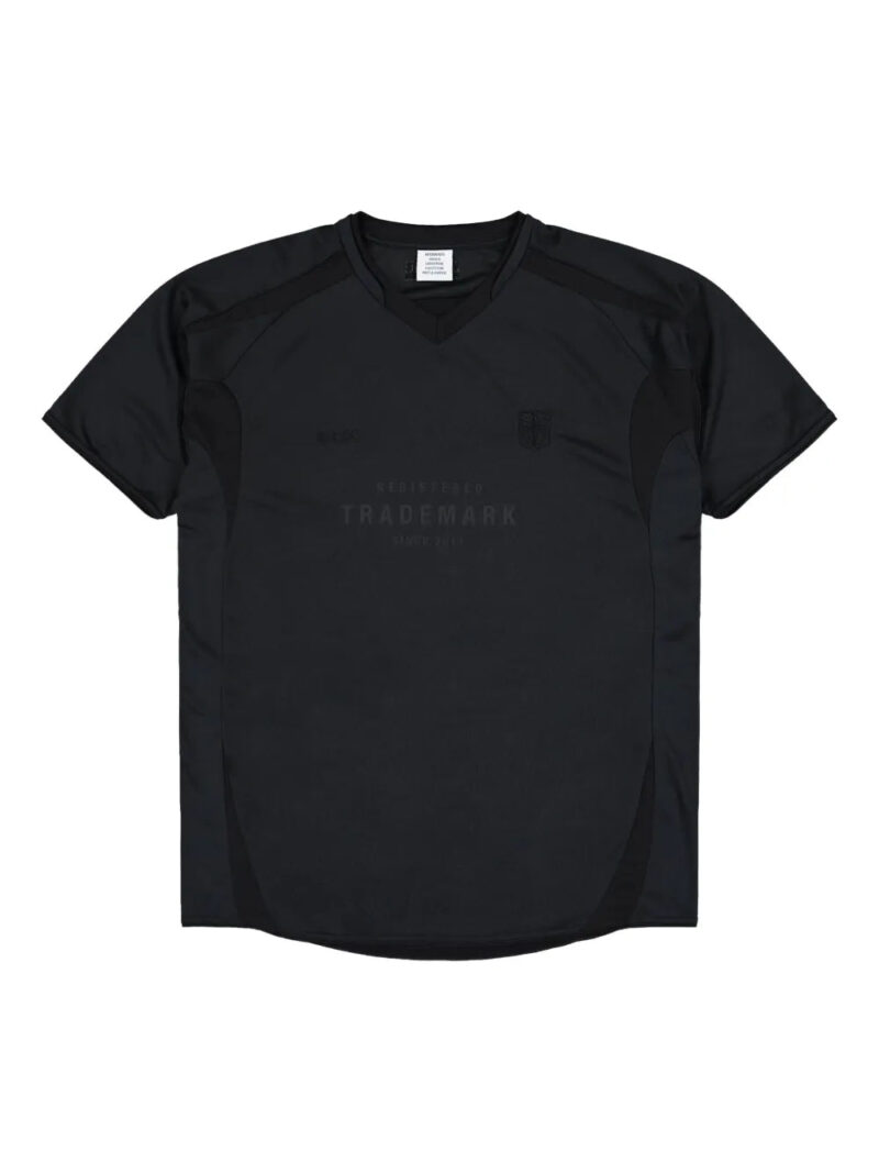 VETEMENTS  Trademark Football V-neck panelled jersey