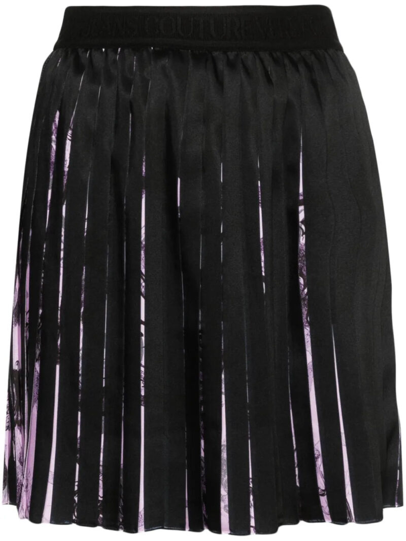 Versace Jeans Couture  Watercolour Barocco pleated mini skirt